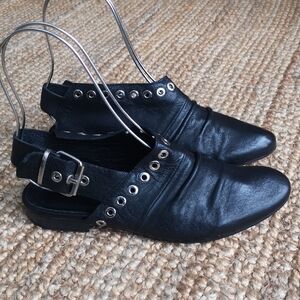 Ateliers leather slingback shoes/boots